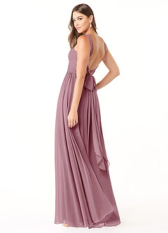Azazie Dionne Bridesmaid Dresses Vintage Mauve A-Line Corset Chiffon Dress image5