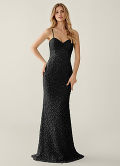 Jasminiah Black Pearl-Embellished Lace/Chiffon Prom Dress image6