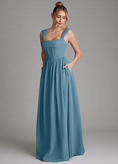 Azazie Caterina Bridesmaid Dresses Bermuda A-Line Corset Chiffon Dress image5