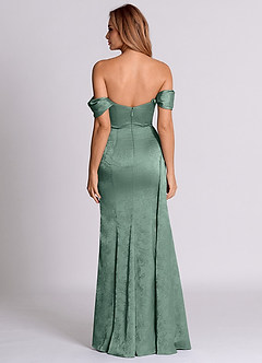 Azazie Amyra Brudtärnklänningar Klä av Sjöjungfru i Jacquard Av axeln Eukalyptus image5