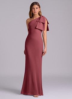 Azazie Yuanna Bridesmaid Dresses Merlot Mermaid One Shoulder Chiffon Dress image5