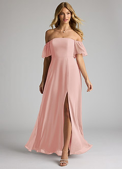 Azazie Sue At-home Try On Dresses Matcha A-Line Off the Shoulder Chiffon Convertible Dress image1