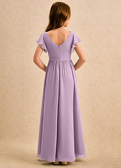 Azazie Milly Girls Formal Flower Girl Dresses Wisteria A-Line Pleated Chiffon Dress image2