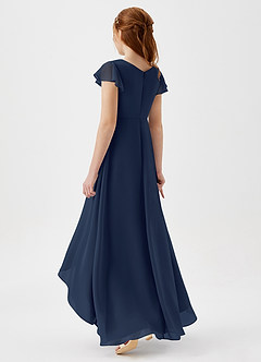 Azazie Breanne Junior Dark Navy A-Line Chiffon Dress image3
