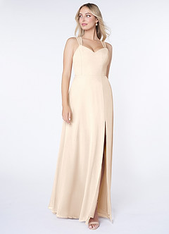 Azazie Jane Bridesmaid Dresses White Alabaster A-Line V-Neck Pleated Chiffon Dress image3