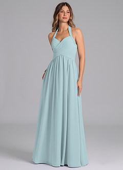 Azazie Darlyn Bridesmaid Dresses Mist A-Line Pleated Chiffon Dress image1