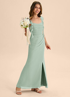 Azazie Jessamine Junior Klä av Sjöjungfru i Chiffong Älskling Halsringning image4