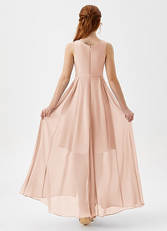 Azazie Lizette Junior Vestido de Rosa Inglesa de Gasa de Corte en A con Plisado image5