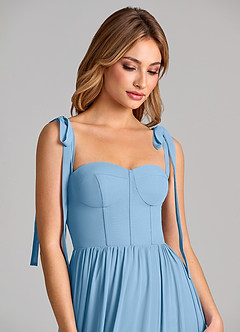 Azazie Anastacia Final Sale Steel Blue A-Line Sweetheart Neckline Chiffon Dress image7