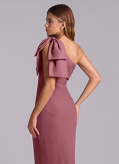 Azazie Yuanna Bridesmaid Dresses Desert Rose Mermaid One Shoulder Chiffon Dress image8