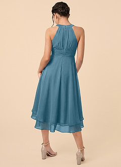 Azazie Linna Junior Bermuda A-Line Pleated Chiffon Dress image2