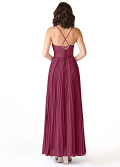 Azazie Devyn At-home Try On Dresses Frost A-Line Corset Chiffon Dress image2