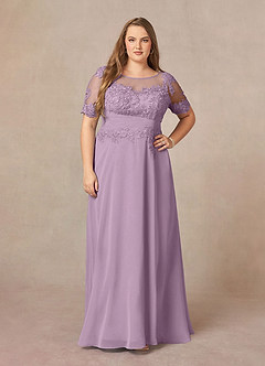 Azazie Raissa Kleider für die Brautmutter A-Linie Spitze Chiffon Kleid Blauregen image9