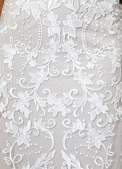 Azazie Devonna Wedding Dresses Diamond White Sheath V-Neck Sequins Lace Dress image6