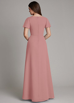 Azazie Kaya Final Sale Dusty Rose A-Line Pleated Chiffon Dress image8