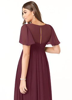 Azazie Verna Maternity Bridesmaid Dresses A-Line V-Neck Ruched Chiffon Floor-Length Dress image6
