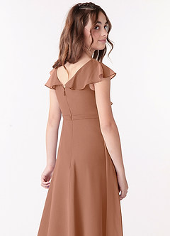 Azazie Posie Junior Bronzer A-Line Ruched Chiffon Dress image5