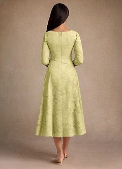 Azazie Durant Kleider für die Brautmutter A-Linie Plissee Blumen-Burnout Kleid Zitronensorbet image3