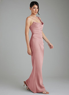 Azazie Sabrina Robes de demoiselle d'honneur Robe Sirène en Satin extensible Corset Rose Poussiéreuse image9