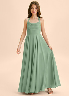 Azazie Kady Junior Matcha A-Line Sweetheart Neckline Chiffon Dress image3