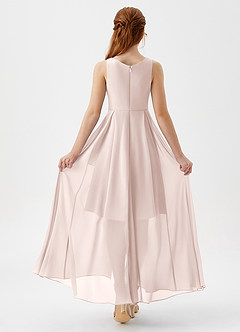 Azazie Lizette Junior Rose Petal A-Line Pleated Chiffon Dress image5