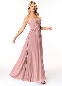 Azazie Lisbon Bridesmaid Dresses Dusty Rose A-Line Sweetheart Neckline Chiffon Dress image1