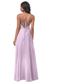 Azazie Everleigh Abiti da Damigella Abito A-Line in Chiffon con Scollo a Cuore a Pieghe Lilla Glassato image3