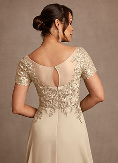 Azazie Alva Mother of the Bride Dresses Champagne A-Line Lace Dress image7