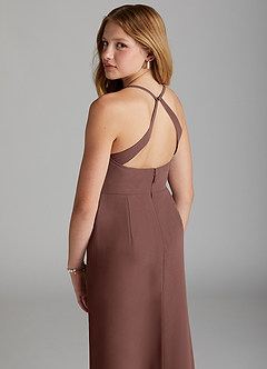 Azazie Becca Junior Robe Sirène en Mousseline de soie Expresso image2