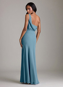 Azazie Madelyn Bridesmaid Dresses Bermuda Mermaid One Shoulder Chiffon Convertible Dress image9