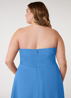 Azazie Arabella Allure Bridesmaid Dresses Blue Jay A-Line Sweetheart Neckline Chiffon Convertible Dress image14