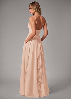 Azazie Amalia Bridesmaid Dresses English Rose A-Line Pleated Chiffon Dress image2