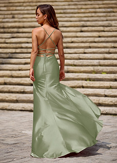 Luminous Menta Verde Abito da ballo in raso a colonna image6