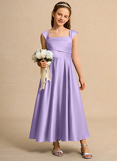 Azazie Bundle Junior Formal Flower Girl Klänningar Klä A-Line i Matt satäng Plisserad image3