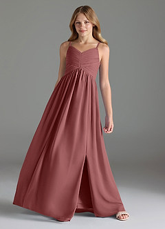 Azazie Alia Junior A-Linie Plissee Chiffon Kleid Amethyst image4