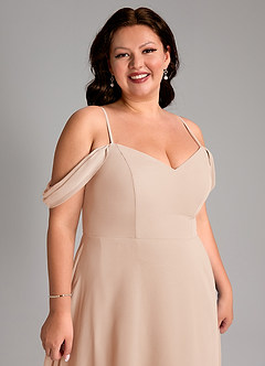 Azazie Marley Bridesmaid Dresses English Rose A-Line Off the Shoulder Chiffon Convertible Dress image16