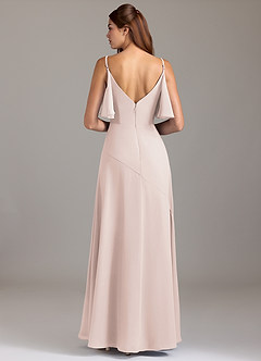 Azazie Darcia Bridesmaid Dresses Rose Petal A-Line Side Slit Chiffon Dress image5