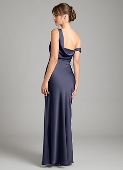 Azazie Madelyn Bridesmaid Dresses Stormy Mermaid One Shoulder Stretch Satin Convertible Dress image2