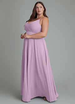 Azazie Amani Bridesmaid Dresses Wisteria A-Line Pleated Chiffon Dress image11