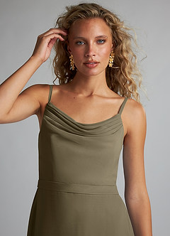 Azazie Summer Final Sale Amethyst Mermaid Scoop Cowl Chiffon Dress image5