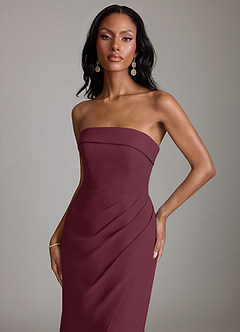 Azazie Aretha Brudepigekjoler En streg Stropløs Chiffon Gulv-længde Kjole image7