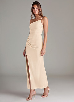 Azazie Eren Abiti da Damigella Abito Sirena in Chiffon Monospalla Alabastro Bianco image5