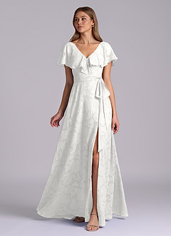 Azazie Lainey Morsiusneito Mekot A-linja taskuilla Floral Burnout Lattian pituus Pukeutua image5