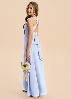 Azazie Kirsten Junior Ice A-Line Pleated Chiffon Dress image3