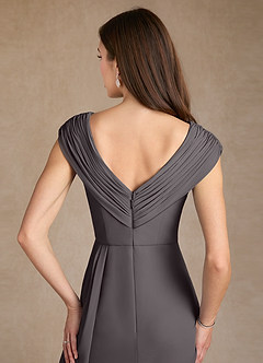 Azazie Bronson Mother of the Bride Dresses Steel Grey A-Line Pleated Chiffon Dress image6