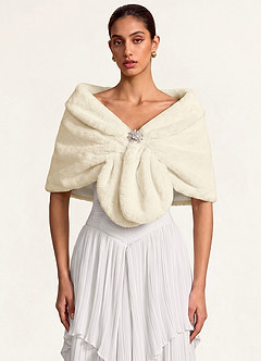 front Brosche Kunstpelz Cape