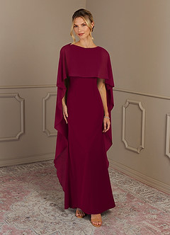 Azazie Dion Mother of the Bride Dresses Burgundy Sheath Scoop Stretch Crepe Dress image1