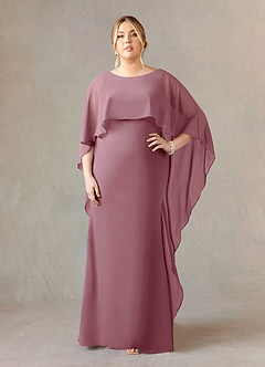 Azazie Dion Mother of the Bride Dresses Vintage Mauve Sheath Scoop Stretch Crepe Dress image8