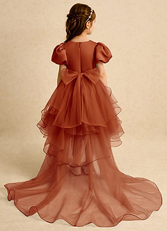 Azazie Cocoa vestidos de niña de las flores Vestido de Pimenton de Tul de Princesa con Plisado image7