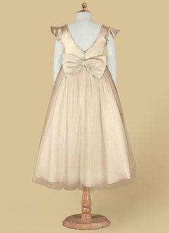 Azazie Aster Final Sale Dusty Rose A-Line with Sleeves Tulle Dress image7